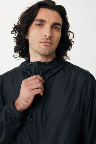 IQONIQ Logan Lightweight Jacke aus recyceltem Polyester schwarz bedrucken, Art.-Nr. T9701.001.XS