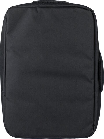 rPET (300D) Polyester Laptop-Rucksack Eulalia – Schwarz bedrucken, Art.-Nr. 001999999_1202789