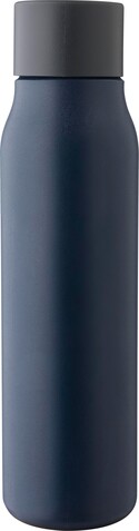 Doppelwandige Trinkflasche aus recyceltem Edelstahl (600 ml) Cassian – Blau bedrucken, Art.-Nr. 005999999_1202790