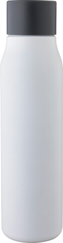 Doppelwandige Trinkflasche aus recyceltem Edelstahl (600 ml) Cassian – Weiß bedrucken, Art.-Nr. 002999999_1202790