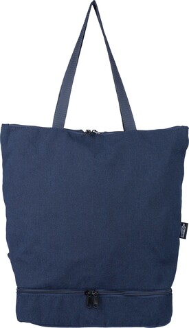 Recyceltes Poly-Baumwollgewebe (330 g/m2) Rucksack Osric – Blau bedrucken, Art.-Nr. 005999999_1204074