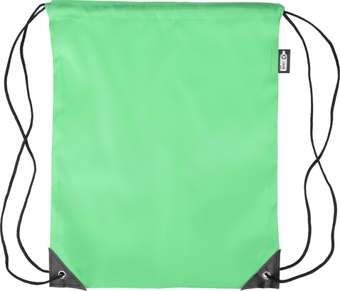 rPET 210D Polyester Rucksack mit Kordelzug Calix – Hellgrün bedrucken, Art.-Nr. 029999999_1204076