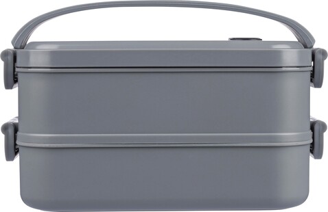Lunchbox Selwyn | Kunststoff | 2x 800 ml – Grau bedrucken, Art.-Nr. 003999999_1204257