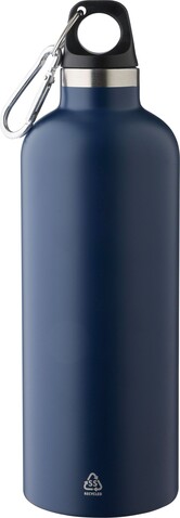 Flasche Lysandra | Recycelter Edelstahl | 500 ml | 12h kalt, 8h warm – Blau bedrucken, Art.-Nr. 005999999_1204262