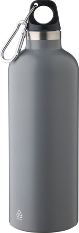 Flasche Lysandra | Recycelter Edelstahl | 500 ml | 12h kalt, 8h warm – Grau bedrucken, Art.-Nr. 003999999_1204262