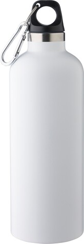Doppelwandige Flasche aus recyceltem Edelstahl (500 ml) Lysandra – Weiß bedrucken, Art.-Nr. 002999999_1204262
