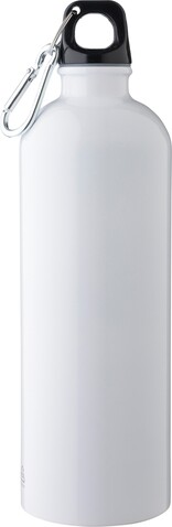 Recycelte einwandige Edelstahlflasche (750 ml) Emeric – Weiß bedrucken, Art.-Nr. 002999999_1204263