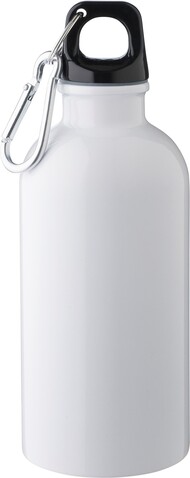 Einwandige Flasche aus recyceltem Edelstahl (400 ml) Sable – Weiß bedrucken, Art.-Nr. 002999999_1204264