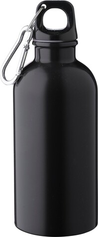 Einwandige Flasche aus recyceltem Edelstahl (400 ml) Sable – Schwarz bedrucken, Art.-Nr. 001999999_1204264