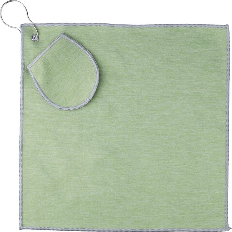 Golfhandtuch Idris | Recycelt | Mit Tasche – Hellgrün bedrucken, Art.-Nr. 029999999_1206641