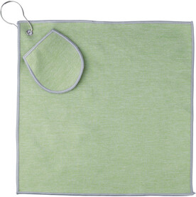 Golfhandtuch Idris | Recycelt | Mit Tasche – Hellgrün bedrucken, Art.-Nr. 029999999_1206641
