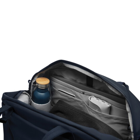 Urban wasserabweisende Wochenendtasche navy blau, grau bedrucken, Art.-Nr. P706.2925