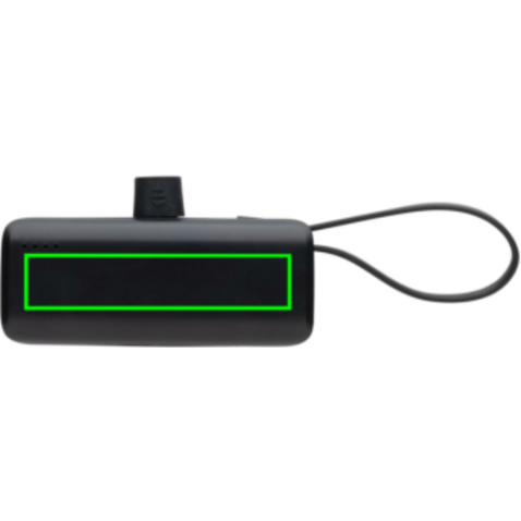 Powerlink 3000mah iOS-Connector Powerbank aus RCS rPlastic schwarz bedrucken, Art.-Nr. P322.5001