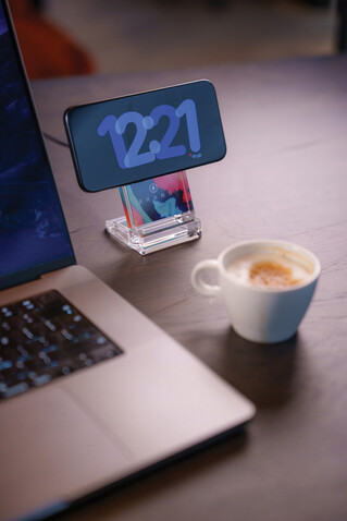 Magcharge 15W magnetischer Wireless-Charging-Stand transparent bedrucken, Art.-Nr. P309.0800