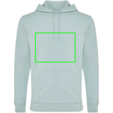 IQONIQ Jasper Hoodie aus recycelter Baumwolle Iceberg green bedrucken, Art.-Nr. T9400.023.XXXL
