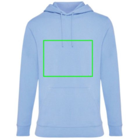 IQONIQ Jasper Hoodie aus recycelter Baumwolle sky blue bedrucken, Art.-Nr. T9400.022.L