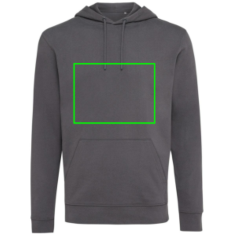 IQONIQ Jasper Hoodie aus recycelter Baumwolle anthrazit bedrucken, Art.-Nr. T9400.019.S