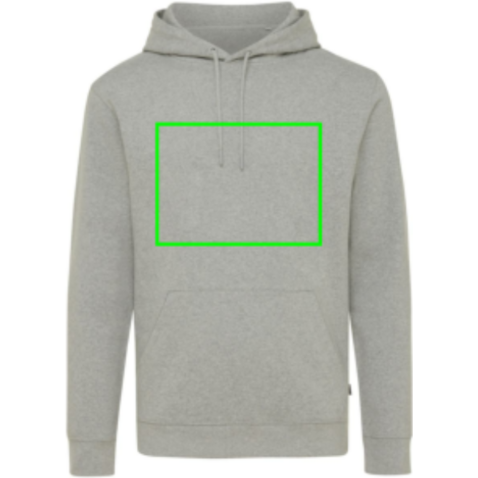 IQONIQ Torres ungefärbter Hoodie aus recycelter Baumwolle heather grey bedrucken, Art.-Nr. T9401.013.XL
