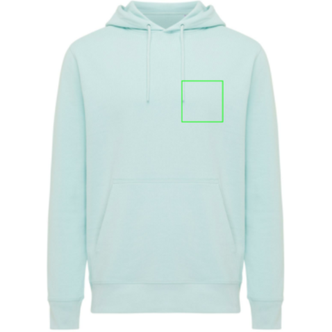 IQONIQ Rila Lightweight Hoodie aus recycelter Baumwolle crushed mint bedrucken, Art.-Nr. T9404.037.XL
