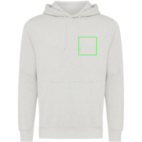 Iqoniq Rila Lightweight Hoodie aus recycelter Baumwolle light heather grey bedrucken, Art.-Nr. T9404.032.XXXL