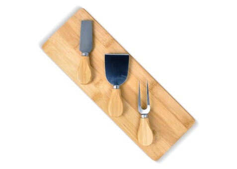 3er Bambus-Käse-Servier-Set - Natur bedrucken, Art.-Nr. LT94494-N0094
