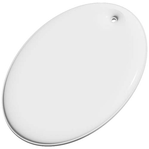 RFX™ H-16 ovaler, leichter, reflektierender PVC-Anhänger, weiss bedrucken, Art.-Nr. 1PR12801