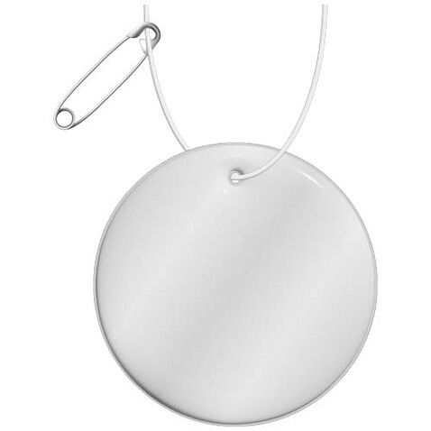 RFX™ H-16 runder, leichter, reflektierender PVC-Anhänger – medium, weiss bedrucken, Art.-Nr. 1PR12901