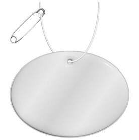 RFX™ H-16 runder, leichter, reflektierender PVC-Anhänger – groß, weiss bedrucken, Art.-Nr. 1PR13001