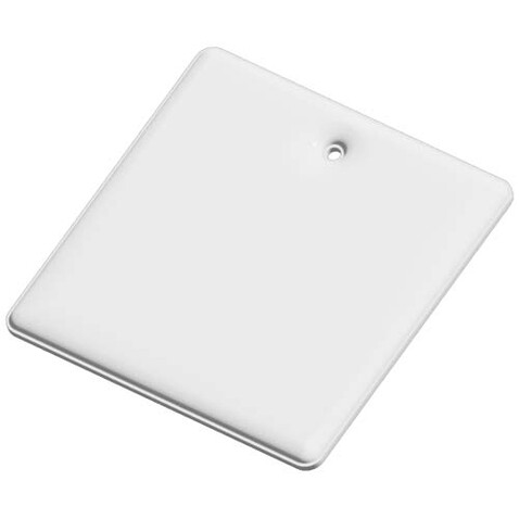 RFX™ H-16 quadratischer, leichter, reflektierender PVC-Anhänger, weiss bedrucken, Art.-Nr. 1PR13101