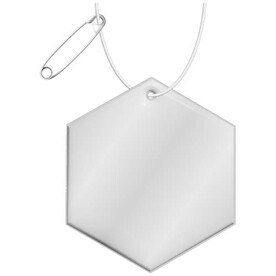 RFX™ H-12 sechseckiger, leichter, reflektierender PVC-Anhänger, weiss bedrucken, Art.-Nr. 1PR13601 RFX™ H-12 sechseckiger, leichter, reflektierender PVC-Anhänger, weiss bedrucken, Art.-Nr. 1PR13601
