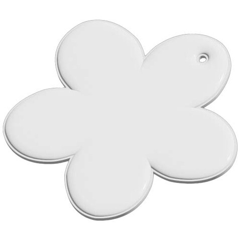 RFX™ H-13 leichter, reflektierender PVC-Anhänger Blume, weiss bedrucken, Art.-Nr. 1PR13701
