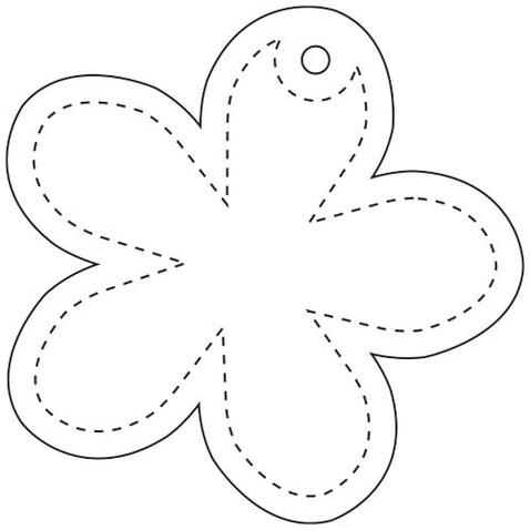 RFX™ H-13 leichter, reflektierender PVC-Anhänger Blume, weiss bedrucken, Art.-Nr. 1PR13701