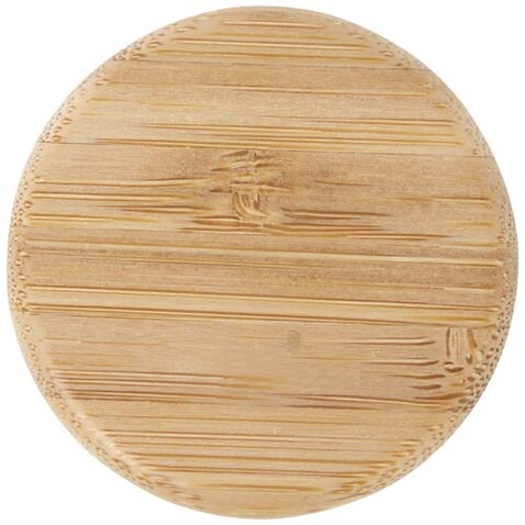 Lume 500 ml Flasche aus mattiertem Kalknatronglas mit Bambusdeckel, weiss bedrucken, Art.-Nr. 10083001