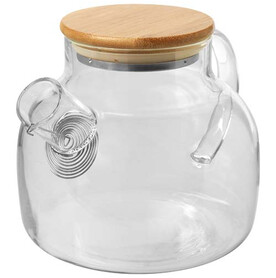 Zen Teekanne mit Sieb und Deckel aus Bambus, transparent bedrucken, Art.-Nr. 11339501