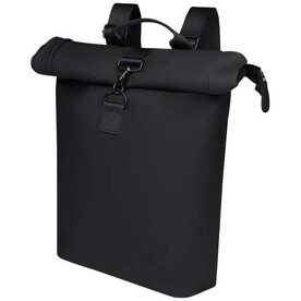 Turner 15,6&amp;quot; GRS-recycelter Rolltop Laptop-Rucksack 12 L, schwarz bedrucken, Art.-Nr. 12075090