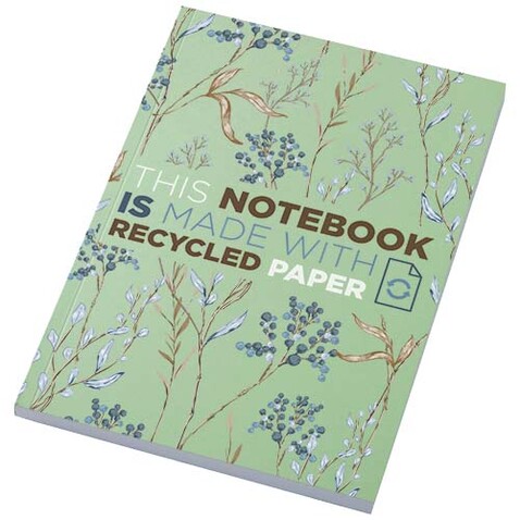 Novella Austen A5 Softcover Notizbuch aus Recyclingmaterial – 100 Blatt, grün bedrucken, Art.-Nr. 21024861 Novella Austen A5 Softcover Notizbuch aus Recyclingmaterial – 100 Blatt, grün bedrucken, Art.-Nr. 21024861