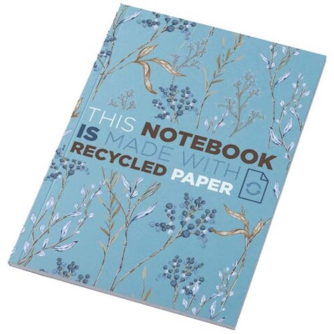 Novella Austen A5 Softcover Notizbuch aus Recyclingmaterial – 50 Blatt, blau bedrucken, Art.-Nr. 21024952