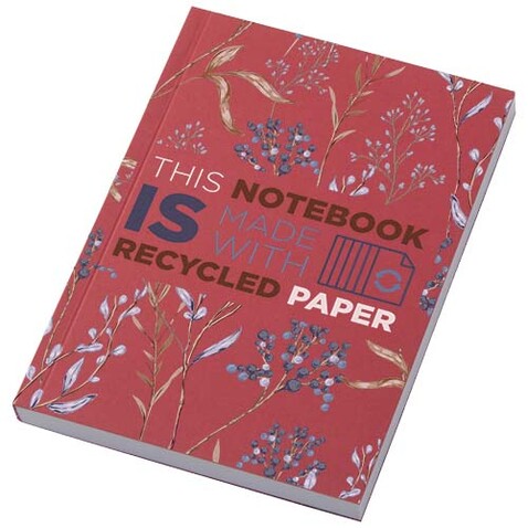 Novella Austen A6 Softcover Notizbuch aus Recyclingmaterial – 100 Blatt, rot bedrucken, Art.-Nr. 21026221