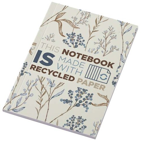 Novella Austen A6 Softcover Notizbuch aus Recyclingmaterial – 50 Blatt, elfenbeinweiß bedrucken, Art.-Nr. 21026302