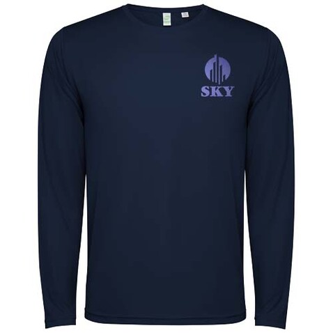 Estoril Langarm-Shirt für Kinder, Navy Blue bedrucken, Art.-Nr. K04321RD