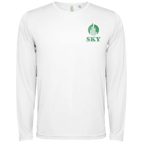 Estoril Langarm-Shirt für Kinder, weiss bedrucken, Art.-Nr. K04321ZM