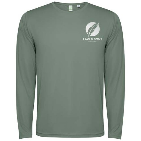 Estoril Langarm-Shirt für Kinder, Laurel green bedrucken, Art.-Nr. K0432D7D