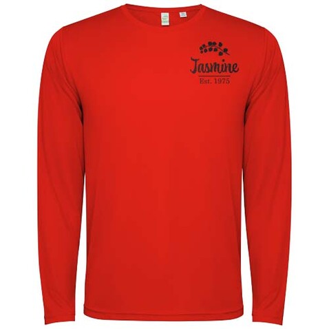 Estoril Langarm-Shirt Unisex, rot bedrucken, Art.-Nr. R04324I1