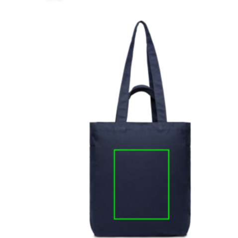 VINGA Hilo AWARE™ Tasche mit Reißverschluss aus rec. Canvas navy blau bedrucken, Art.-Nr. V7620525