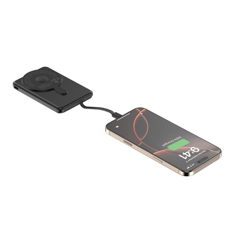 Urban Vitamin Redwood 5-in-1 5.000mAh 20W PD magn. Powerbank schwarz bedrucken, Art.-Nr. P322.7101