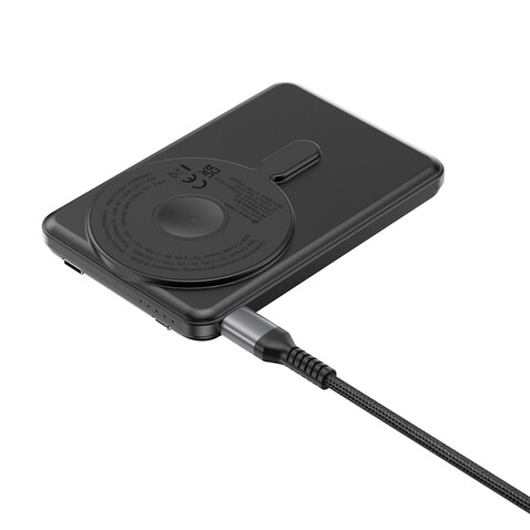Urban Vitamin Redwood 5-in-1 5.000mAh 20W PD magn. Powerbank schwarz bedrucken, Art.-Nr. P322.7101