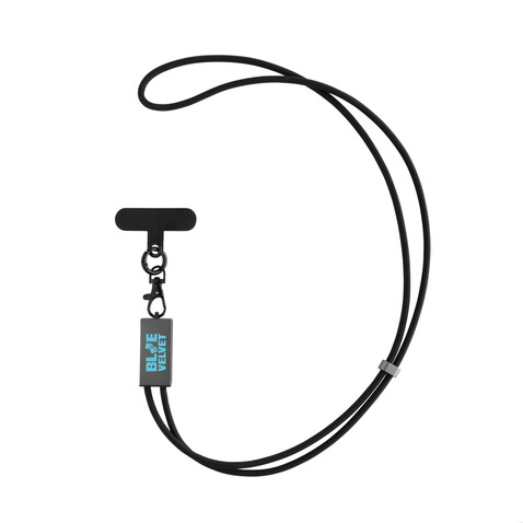 Terra 60Wduales Ladekabel aus RCS recyceltem PET mit Lanyard grau, schwarz bedrucken, Art.-Nr. P302.5402