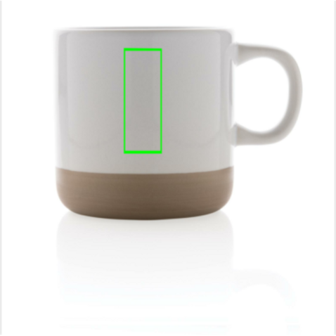 Becher aus glasiertem Keramik, 360ml weiß bedrucken, Art.-Nr. P434.113