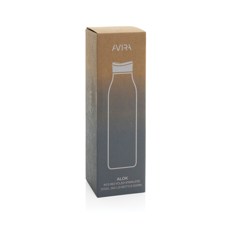 Avira Alok 360 Klick-Wasserflasche aus RCS rec. Stahl, 600ml schwarz bedrucken, Art.-Nr. P438.0901
