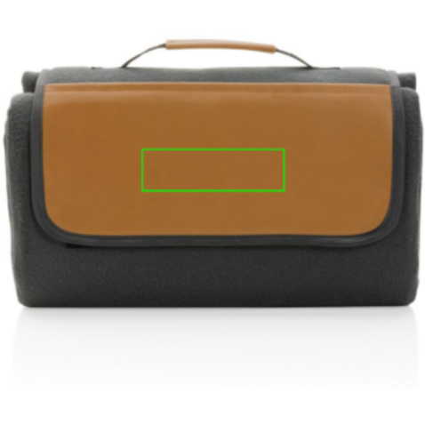 Impact Aware™ RPET Picknickdecke mit PU-Tasche anthrazit bedrucken, Art.-Nr. P459.082